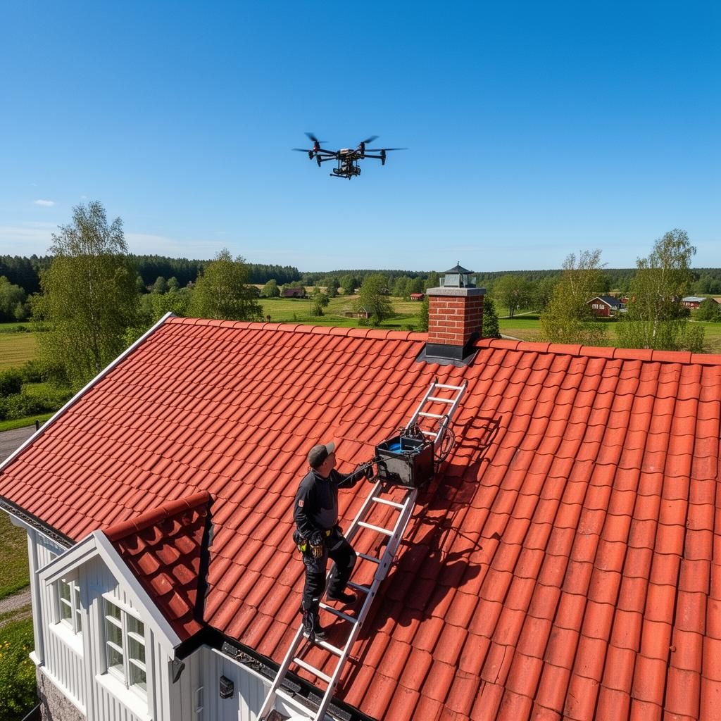 Drönare inspekterar tak i stället för att skicka upp en person